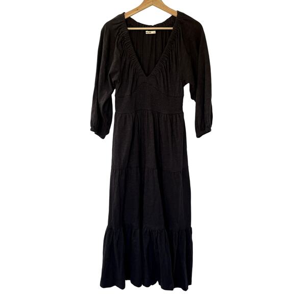 Marine Layer Dresses & Skirts - Marine Layer gray deep-v tiered skirt maxi dress women's S long sleeves cotton